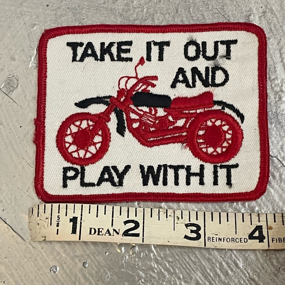 Red Motorcycle Patch for Kids